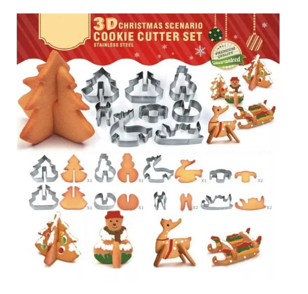 Set 8 Cortadores de Galletas de Navidad