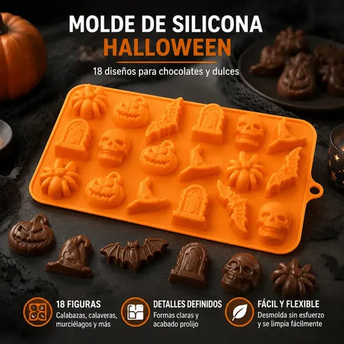 Molde de silicona con figuras de Halloween